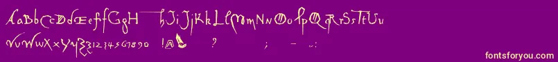 Davincycut Font – Yellow Fonts on Purple Background