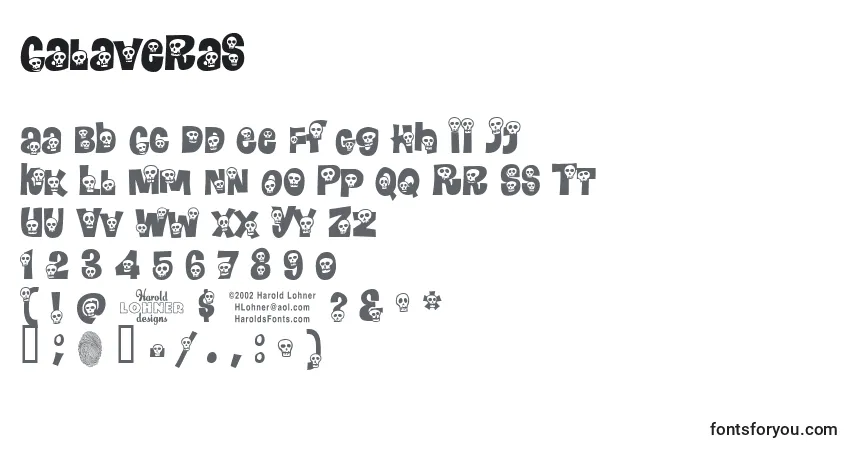 Fuente Calaveras - alfabeto, números, caracteres especiales