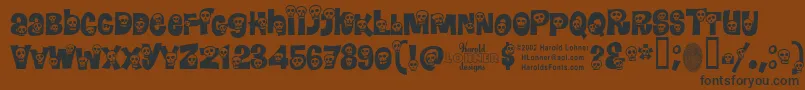 フォントCalaveras – 黒い文字が茶色の背景にあります