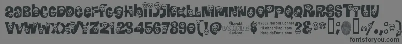 Calaveras-Schriftart – Schwarze Schriften auf grauem Hintergrund