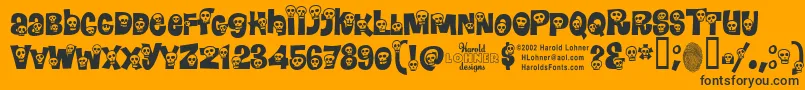 Calaveras Font – Black Fonts on Orange Background