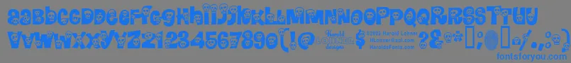 Calaveras Font – Blue Fonts on Gray Background