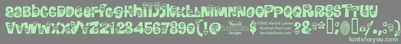 Calaveras Font – Green Fonts on Gray Background