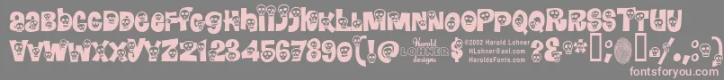 Calaveras-Schriftart – Rosa Schriften auf grauem Hintergrund