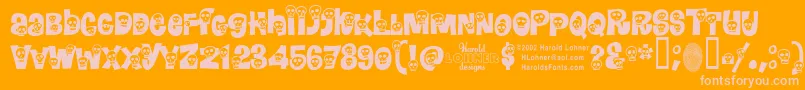 Calaveras Font – Pink Fonts on Orange Background