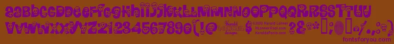 Calaveras Font – Purple Fonts on Brown Background