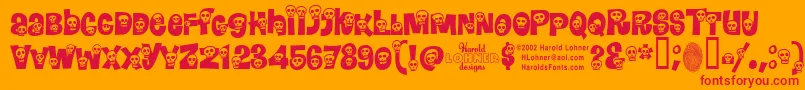 Calaveras Font – Red Fonts on Orange Background