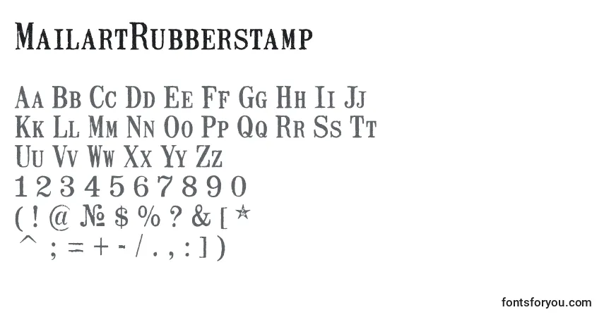 Fuente MailartRubberstamp - alfabeto, números, caracteres especiales