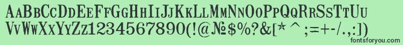 MailartRubberstamp Font – Black Fonts on Green Background