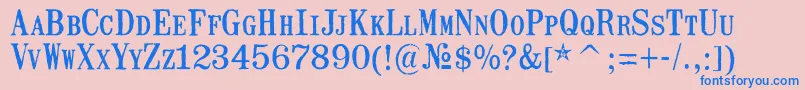 MailartRubberstamp Font – Blue Fonts on Pink Background