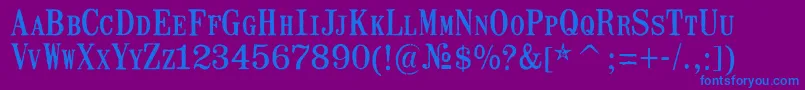 MailartRubberstamp Font – Blue Fonts on Purple Background