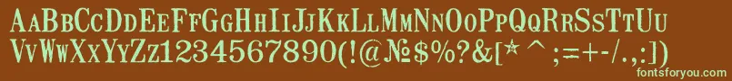 MailartRubberstamp Font – Green Fonts on Brown Background