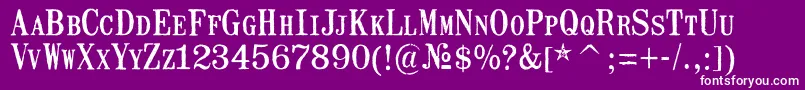 MailartRubberstamp Font – White Fonts on Purple Background