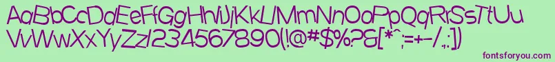 SfBeavertonLight Font – Purple Fonts on Green Background
