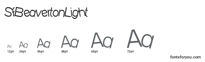 SfBeavertonLight Font Sizes