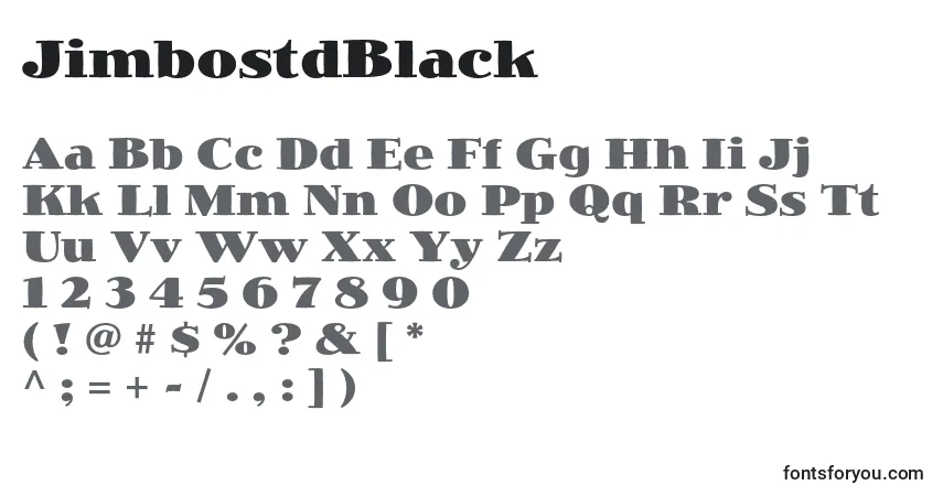 Schriftart JimbostdBlack – Alphabet, Zahlen, spezielle Symbole