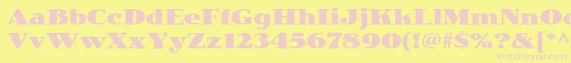 JimbostdBlack Font – Pink Fonts on Yellow Background