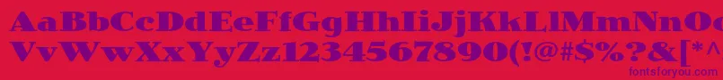 JimbostdBlack Font – Purple Fonts on Red Background