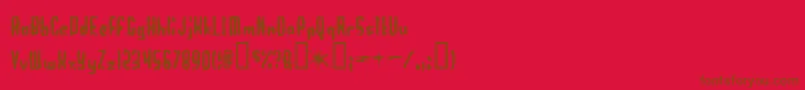 フォントWorthles – 赤い背景に茶色の文字