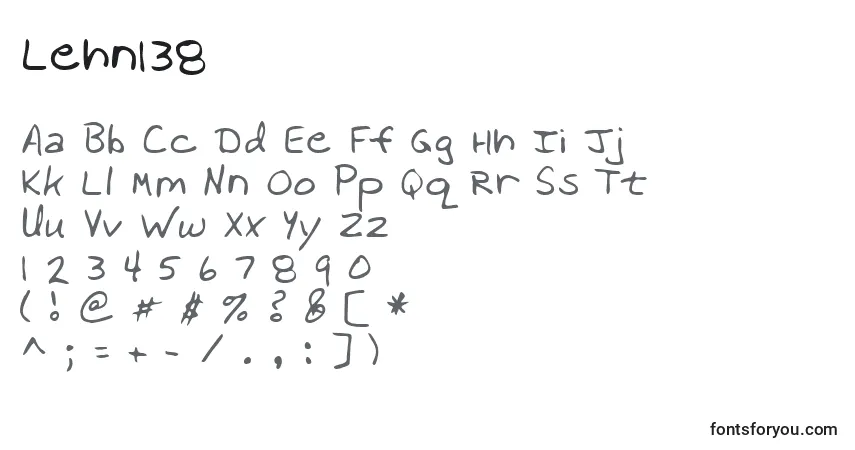 Lehn138フォント–アルファベット、数字、特殊文字