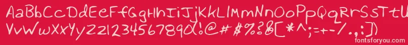 Lehn138 Font – Pink Fonts on Red Background