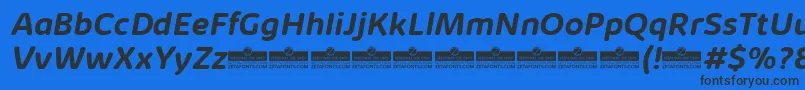 フォントKabrioSoftBoldItalicTrial – 黒い文字の青い背景