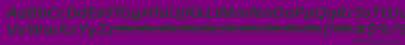 KabrioSoftBoldItalicTrial-Schriftart – Schwarze Schriften auf violettem Hintergrund