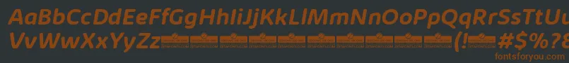 KabrioSoftBoldItalicTrial-fontti – ruskeat fontit mustalla taustalla