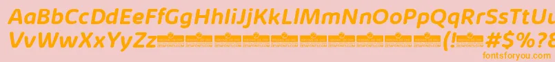 KabrioSoftBoldItalicTrial Font – Orange Fonts on Pink Background