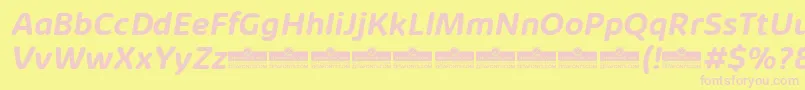 KabrioSoftBoldItalicTrial Font – Pink Fonts on Yellow Background