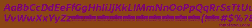 KabrioSoftBoldItalicTrial Font – Purple Fonts on Brown Background