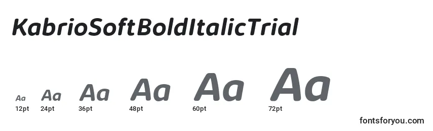 KabrioSoftBoldItalicTrial Font Sizes