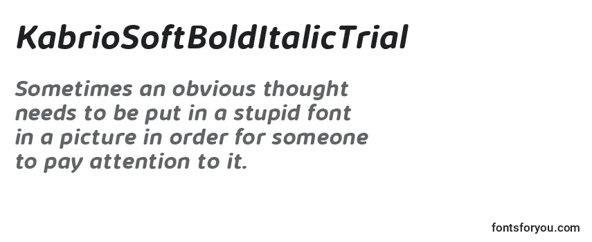 Review of the KabrioSoftBoldItalicTrial Font