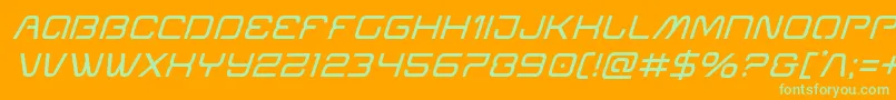 Miraclemercuryital Font – Green Fonts on Orange Background