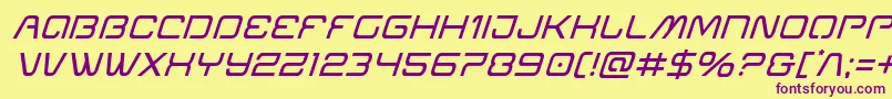 Miraclemercuryital Font – Purple Fonts on Yellow Background