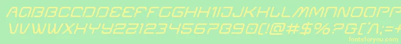 Miraclemercuryital Font – Yellow Fonts on Green Background