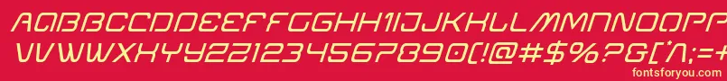 Miraclemercuryital Font – Yellow Fonts on Red Background