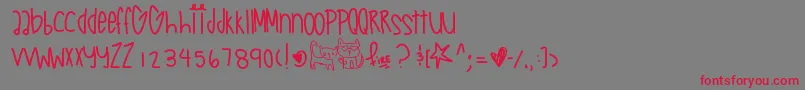 Шрифт Fantaseaaquababe – красные шрифты на сером фоне