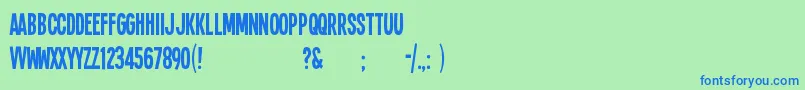 フォントSing – 青い文字は緑の背景です。