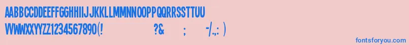 フォントSing – ピンクの背景に青い文字