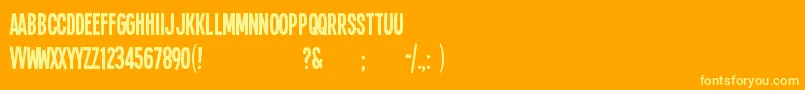 フォントSing – オレンジの背景に黄色の文字