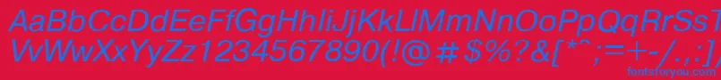 Pragmai Font – Blue Fonts on Red Background