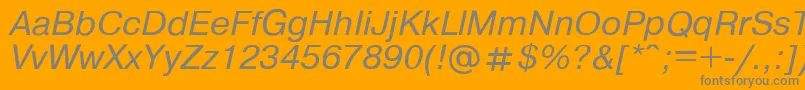 フォントPragmai – オレンジの背景に灰色の文字