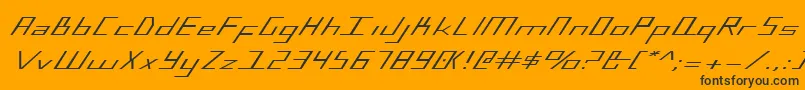 Fonte Bluejulyex – fontes pretas em um fundo laranja