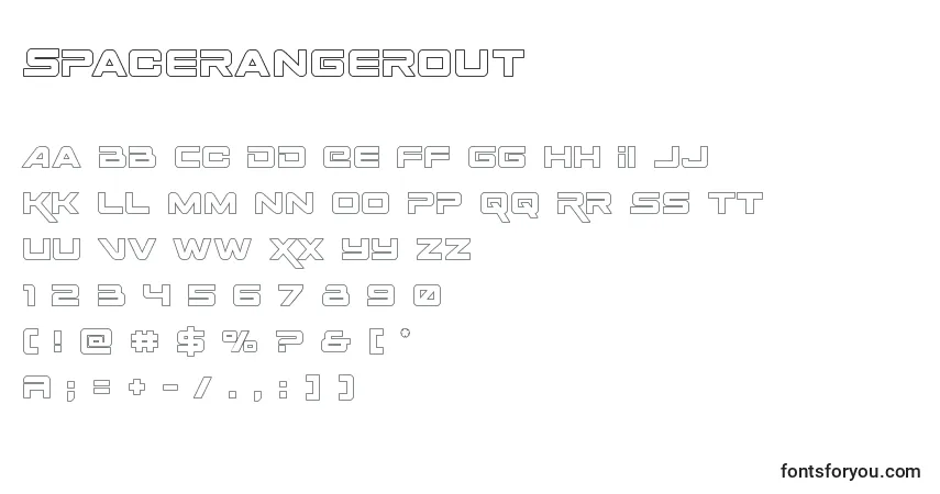 Czcionka Spacerangerout – alfabet, cyfry, specjalne znaki