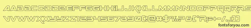 Spacerangerout Font – Black Fonts on Yellow Background