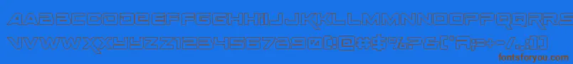 Spacerangerout Font – Brown Fonts on Blue Background