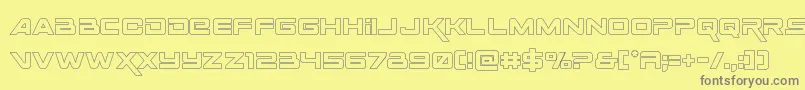 Spacerangerout Font – Gray Fonts on Yellow Background