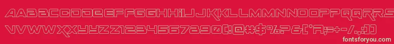 Spacerangerout Font – Green Fonts on Red Background