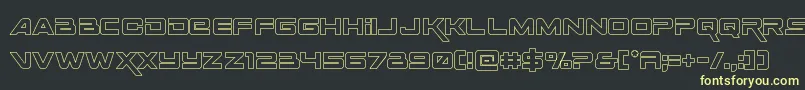 Spacerangerout Font – Yellow Fonts on Black Background